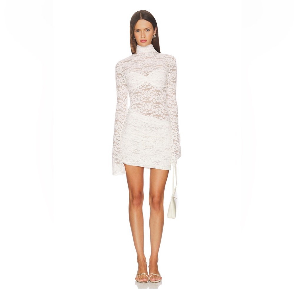 Francisca Mini Dress in Cream Lace